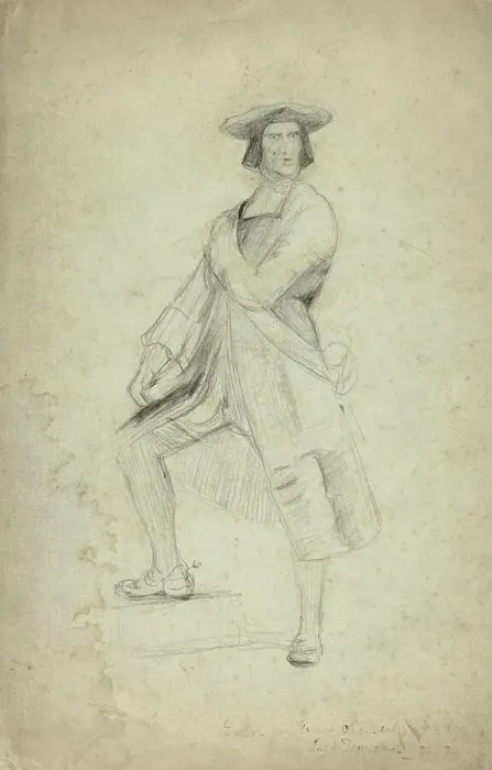 Framed Print : Study for Standing Man Wearing Sash and Striking Dramatic Pose, n.d. Creator: Thomas Duncan Framed Print : Study for Standing Man Wearing Sash and Striking Dramatic Pose, n.d. Creator: Thomas Duncan