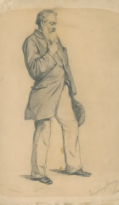 Framed Print : Study of a standing old man II. 1885-1890. Creator: Teodor Zemplenyi Framed Print : Study of a standing old man II. 1885-1890. Creator: Teodor Zemplenyi