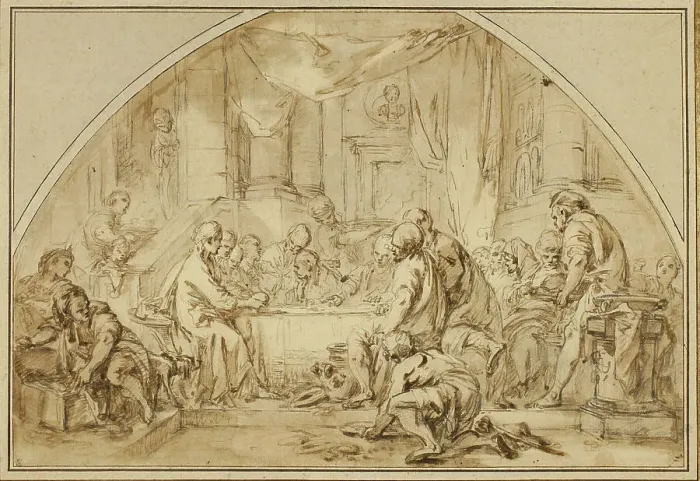 Framed Print : Study for The Last Supper, c. 1792. Creator: Jean Baptiste Marie Huet Framed Print : Study for The Last Supper, c. 1792. Creator: Jean Baptiste Marie Huet