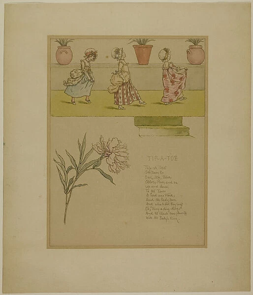 Study for Tip a Toe, from Marigold Garden, 1885. Creator: Catherine Greenaway