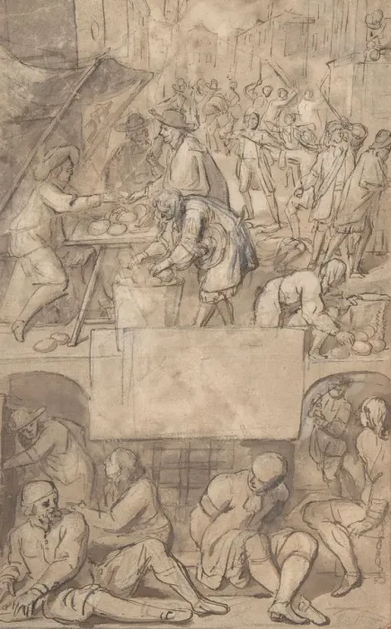 Framed Print : Study for a Title-Page: Allegory of Commerce and a Debtors Prison (?), n. d Framed Print : Study for a Title-Page: Allegory of Commerce and a Debtors Prison (?), n. d