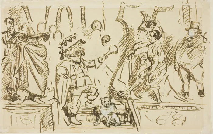 Framed Print : Study for Title Page, from Punch, Volume 55, 1868. Creator: Charles Samuel Keene