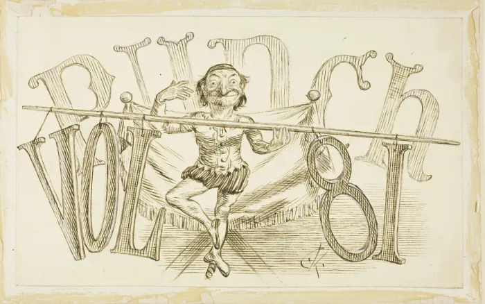 Framed Print : Study for Title Page from Punch, Volume 81, 1881. Creator: Charles Samuel Keene Framed Print : Study for Title Page from Punch, Volume 81, 1881. Creator: Charles Samuel Keene
