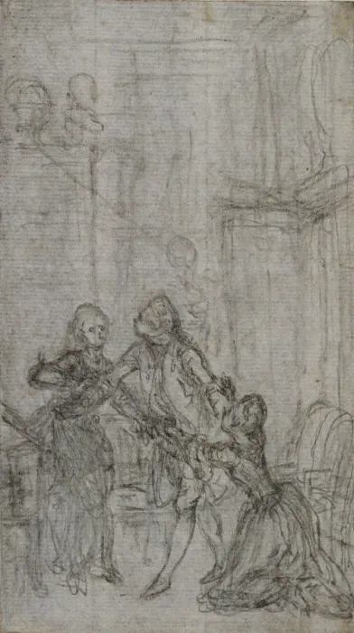 Framed Print : Study for Vignette-Frontispiece in Charles-Simon Favarts L Amitieà Framed Print : Study for Vignette-Frontispiece in Charles-Simon Favarts L Amitieà