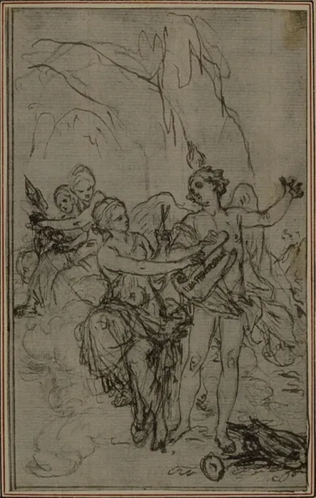 Framed Print : Study: Vignette-Frontispiece for Lucains La Pharsale, c. 1766 Framed Print : Study: Vignette-Frontispiece for Lucains La Pharsale, c. 1766