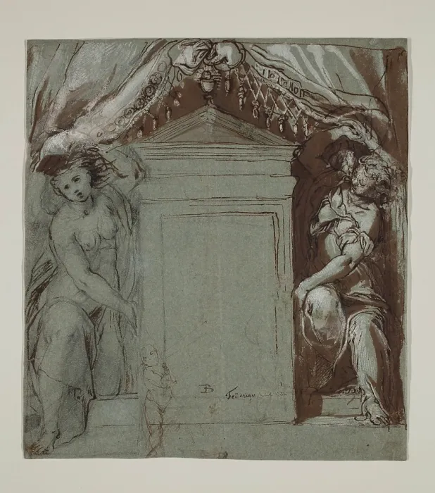 Framed Print : Study for a Wall Decoration, c1561. Creator: Federico Barocci Framed Print : Study for a Wall Decoration, c1561. Creator: Federico Barocci