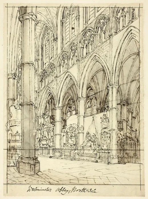 Framed Print : Study for Westminster Abbey, from Microcosm of London, c. 1809 Framed Print : Study for Westminster Abbey, from Microcosm of London, c. 1809