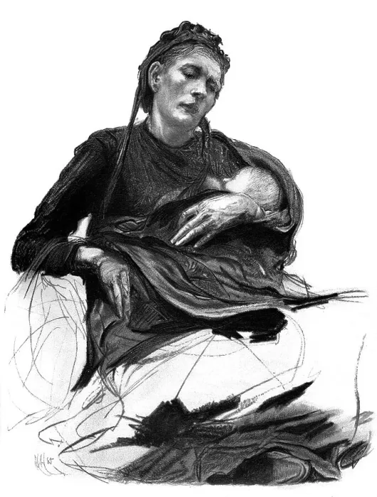 Framed Print : Study of a woman holding a baby, 1895 Framed Print : Study of a woman holding a baby, 1895