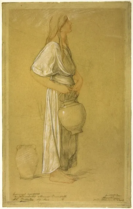 Framed Print : Study: Woman with a Jar, 1887. Creator: Pierre Victor Galland Framed Print : Study: Woman with a Jar, 1887. Creator: Pierre Victor Galland