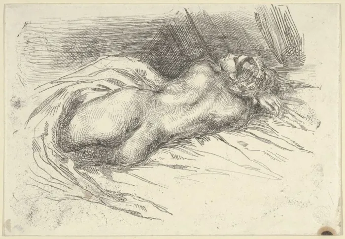 Framed Print : Study of a Woman Viewed from Behind, 1833. 1833. Creator: Eugene Delacroix Framed Print : Study of a Woman Viewed from Behind, 1833. 1833. Creator: Eugene Delacroix