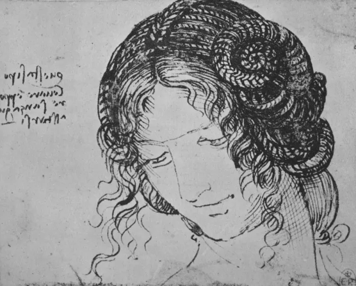 Framed Print : Study of a Womans Braided Hair, c1480 (1945). Artist: Leonardo da Vinci Framed Print : Study of a Womans Braided Hair, c1480 (1945). Artist: Leonardo da Vinci