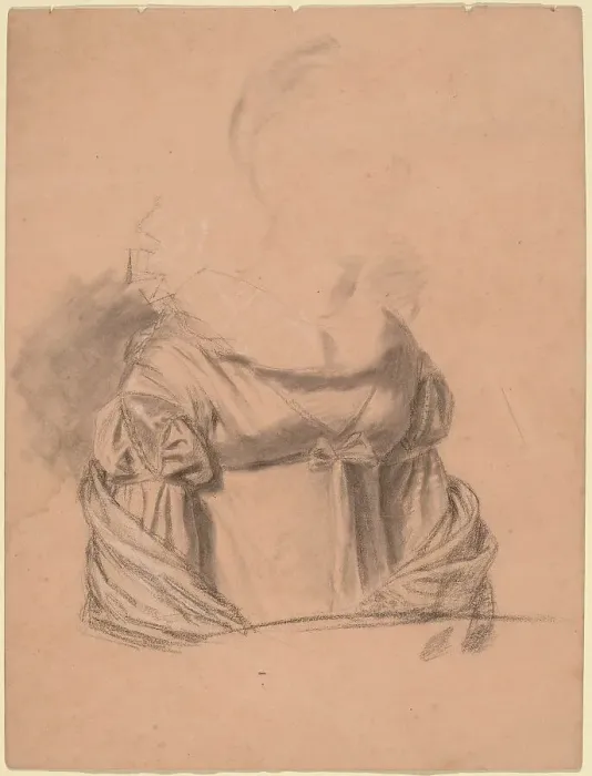 Framed Print : Study of a Woman's Dress, probably c. 1820. Creator: John Vanderlyn Framed Print : Study of a Woman's Dress, probably c. 1820. Creator: John Vanderlyn