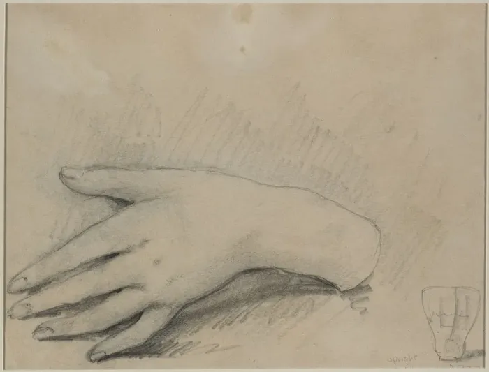 Framed Print : Study of a Womans Hand (verso), 1800s. Creator: Theodule Ribot (French, 1823-1891) Framed Print : Study of a Womans Hand (verso), 1800s. Creator: Theodule Ribot (French, 1823-1891)