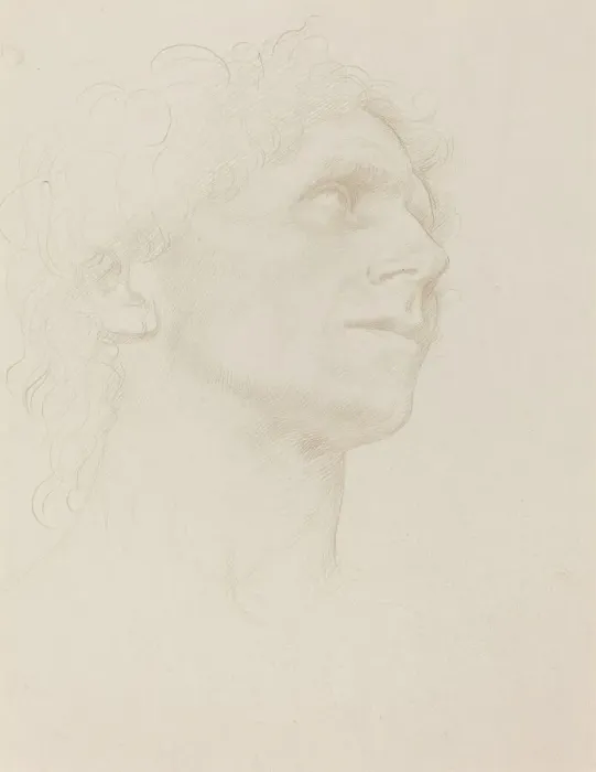 Framed Print : Study of Womans Head, Turned Right. Creator: Alphonse Legros Framed Print : Study of Womans Head, Turned Right. Creator: Alphonse Legros