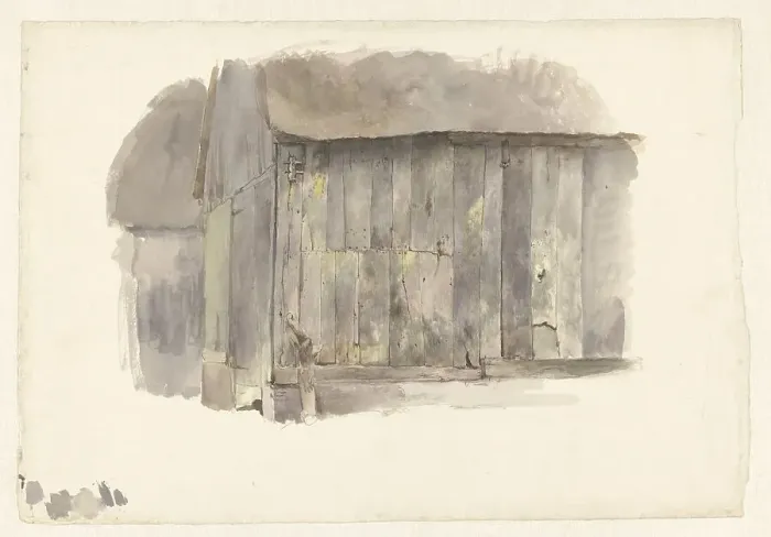 Framed Print : Study of a wooden shed, 1825-1873. Creator: Pierre Louis Dubourcq Framed Print : Study of a wooden shed, 1825-1873. Creator: Pierre Louis Dubourcq