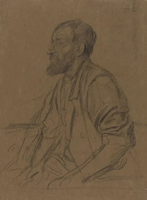 Framed Print : Study of a Workman. Creator: Alphonse Legros Framed Print : Study of a Workman. Creator: Alphonse Legros