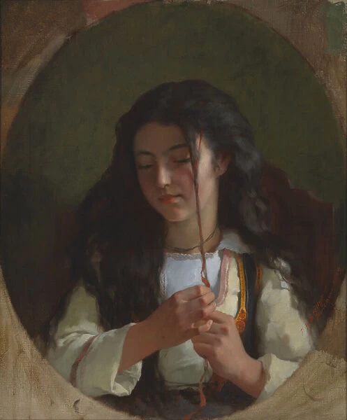 Study of a Young Girl, Pont Aven, 1869. Creator: Frederick Arthur Bridgman