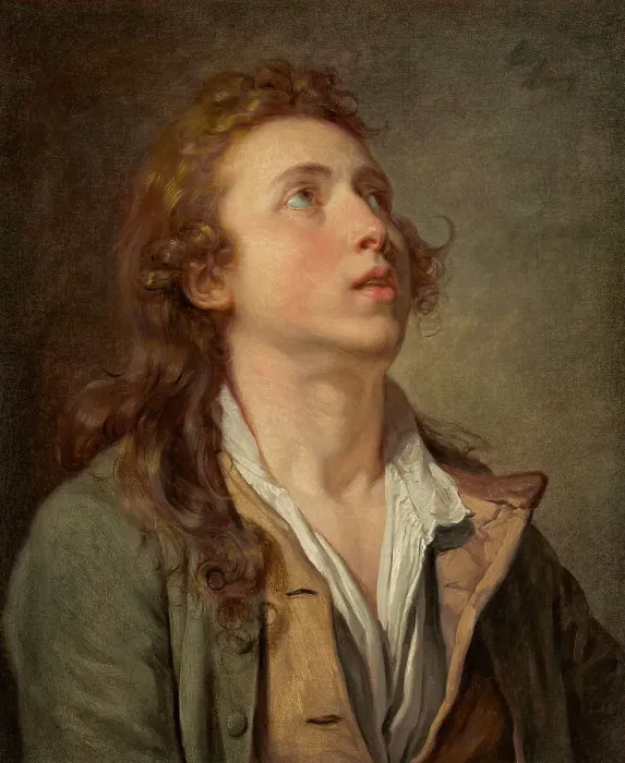 Framed Print : Study Of A Young Man, c1760. Creator: Jean-Baptiste Greuze Framed Print : Study Of A Young Man, c1760. Creator: Jean-Baptiste Greuze