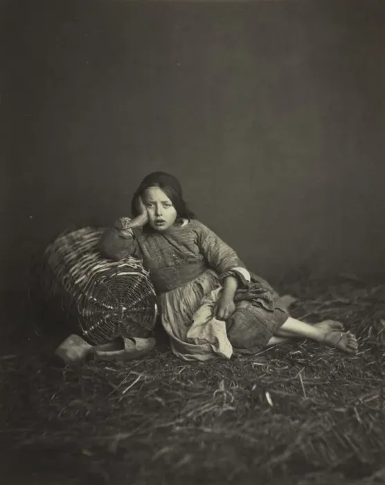 Framed Print : Study of a Young Peasant Girl, c. 1860. Creator: Unidentified Photographer Framed Print : Study of a Young Peasant Girl, c. 1860. Creator: Unidentified Photographer