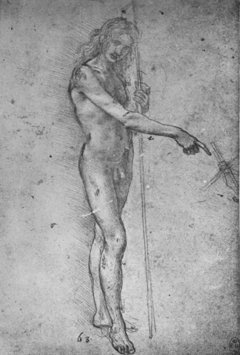 Framed Print : Study for a Youthful St. John the Baptist, c1480 (1945). Artist: Leonardo da Vinci Framed Print : Study for a Youthful St. John the Baptist, c1480 (1945). Artist: Leonardo da Vinci