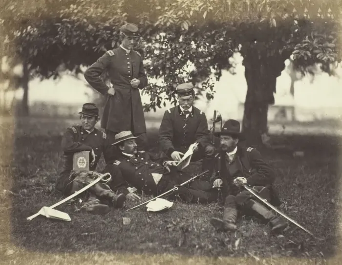 Framed Print : Studying the Art of War, June 1863. Creator: Alexander Gardner Framed Print : Studying the Art of War, June 1863. Creator: Alexander Gardner