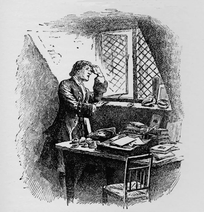 Framed Print : Studying the formation of clouds from his attic, c1918 Framed Print : Studying the formation of clouds from his attic, c1918