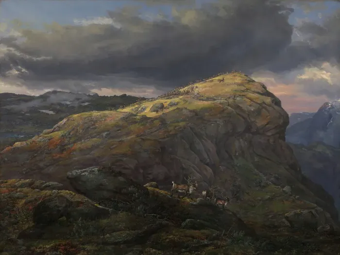 Framed Print : Stugunoset at Filefjell, 1851. Creator: Johan Christian Dahl Framed Print : Stugunoset at Filefjell, 1851. Creator: Johan Christian Dahl