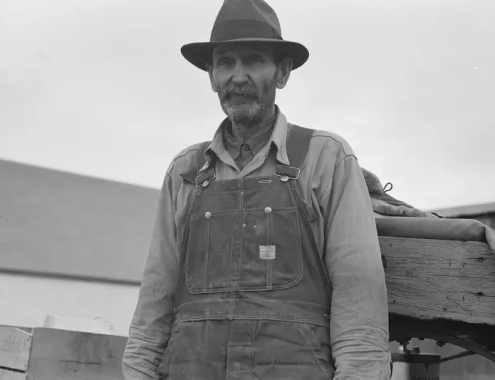 Framed Print : Stump farmer comes to town on a Saturday morning to bring in cream... Bonners Ferry, Idaho, 1939. Creator: Dorothea Lange Framed Print : Stump farmer comes to town on a Saturday morning to bring in cream... Bonners Ferry, Idaho, 1939. Creator: Dorothea Lange