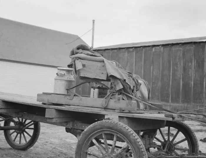 Framed Print : Stump farmers wagon, Bonners Ferry, Idaho, 1939. Creator: Dorothea Lange Framed Print : Stump farmers wagon, Bonners Ferry, Idaho, 1939. Creator: Dorothea Lange