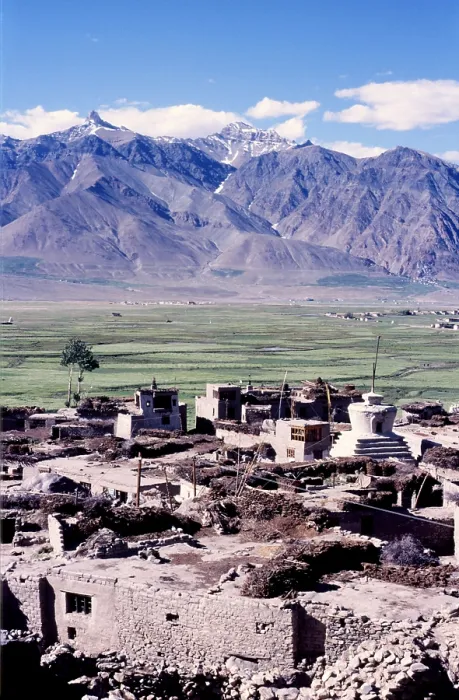 Framed Print : Stupa and mountains, Padum, Ladakh, India, 1988. Creator: Amanda Waite Framed Print : Stupa and mountains, Padum, Ladakh, India, 1988. Creator: Amanda Waite