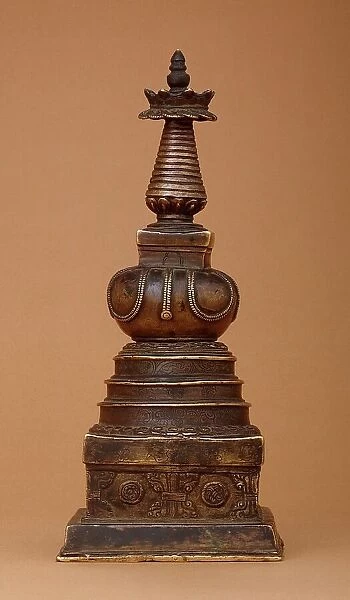 Stupa (Tibetan: Chöten) with Relics (image 2 of 2), 15th century. Creator: Unknown