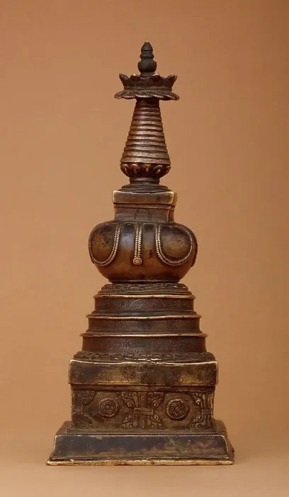 Framed Print : Stupa (Tibetan: Chöten) with Relics (image 2 of 2), 15th century. Creator: Unknown Framed Print : Stupa (Tibetan: Chöten) with Relics (image 2 of 2), 15th century. Creator: Unknown
