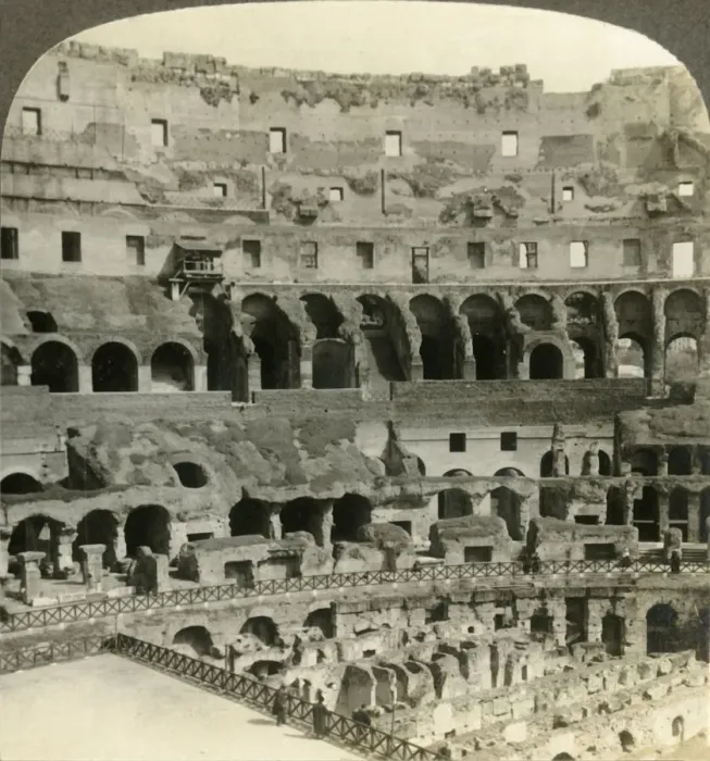 Framed Print : Stupendous interior of the Colosseum, with dens of wild beasts, Rome, c1909. Creator: Unknown Framed Print : Stupendous interior of the Colosseum, with dens of wild beasts, Rome, c1909. Creator: Unknown