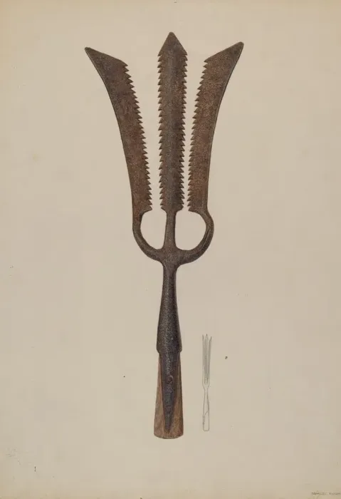 Framed Print : Sturgeon Spear, c. 1938. Creator: Samuel Faigin Framed Print : Sturgeon Spear, c. 1938. Creator: Samuel Faigin