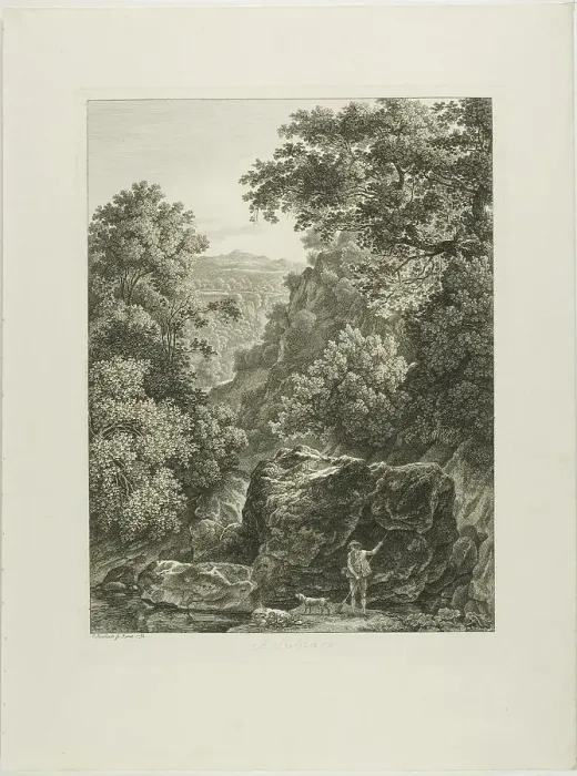 Framed Print : A Subiaco, from Malerisch Radierte Prospekte aus Italien, 1792. Creator: Johann Christian Reinhart Framed Print : A Subiaco, from Malerisch Radierte Prospekte aus Italien, 1792. Creator: Johann Christian Reinhart