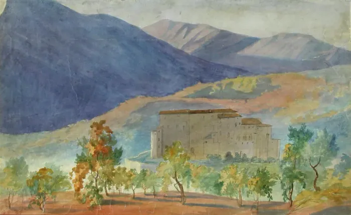 Framed Print : Subiaco, Rocca Abbaziale, 1830-1873. Creator: Robert Wilhelm Ekman Framed Print : Subiaco, Rocca Abbaziale, 1830-1873. Creator: Robert Wilhelm Ekman