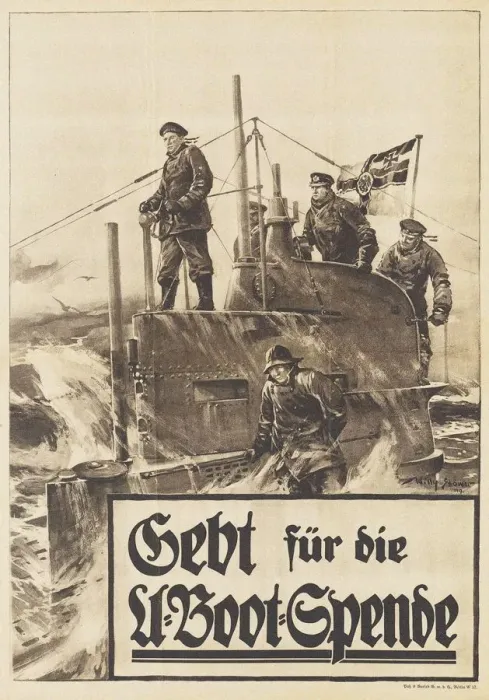 Framed Print : Give to the Submarine Donation. Poster, 1917. Artist: Stower, Willy (1864-1931) Framed Print : Give to the Submarine Donation. Poster, 1917. Artist: Stower, Willy (1864-1931)