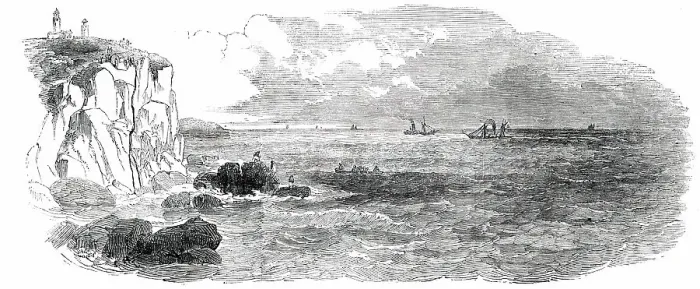 Framed Print : Submarine Electric Telegraph between Dover and Calais - The Electric Wire at Cape Grinez, 1850. Creator: Unknown Framed Print : Submarine Electric Telegraph between Dover and Calais - The Electric Wire at Cape Grinez, 1850. Creator: Unknown