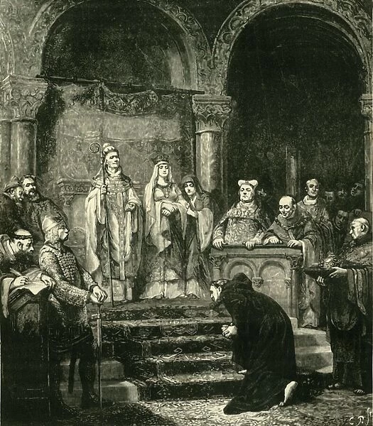 Submission of Henry IV. At Canossa, (1077), 1890. Creator: Unknown