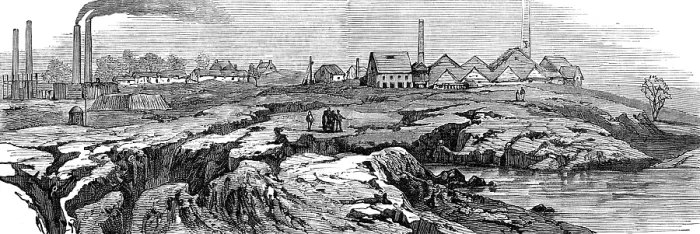 Framed Print : Subsidence of land at the Northwich Salt-Mines, 1881. Creator: Unknown Framed Print : Subsidence of land at the Northwich Salt-Mines, 1881. Creator: Unknown