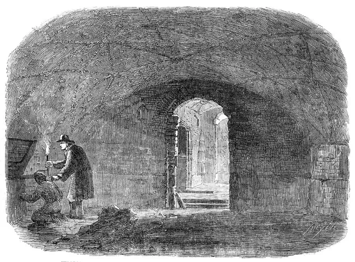 Framed Print : Subterranean Chamber beneath the House, No.1, Old Fish-Street, St. Paul's, 1854. Creator: Smyth