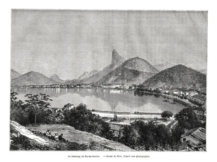 Framed Print : A suburb of Rio de Janeiro, Brazil, 19th century. Artist: Edouard Riou Framed Print : A suburb of Rio de Janeiro, Brazil, 19th century. Artist: Edouard Riou