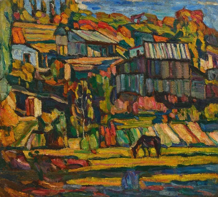 Framed Print : Suburbs of Kiev, c1918. Creator: Manievich (Manevich), Abraham (Abram) (1883-1942) Framed Print : Suburbs of Kiev, c1918. Creator: Manievich (Manevich), Abraham (Abram) (1883-1942)