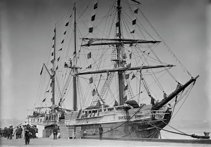 Framed Print : SUCCESS, Convict ship, between c1910 and c1915. Creator: Bain News Service Framed Print : SUCCESS, Convict ship, between c1910 and c1915. Creator: Bain News Service