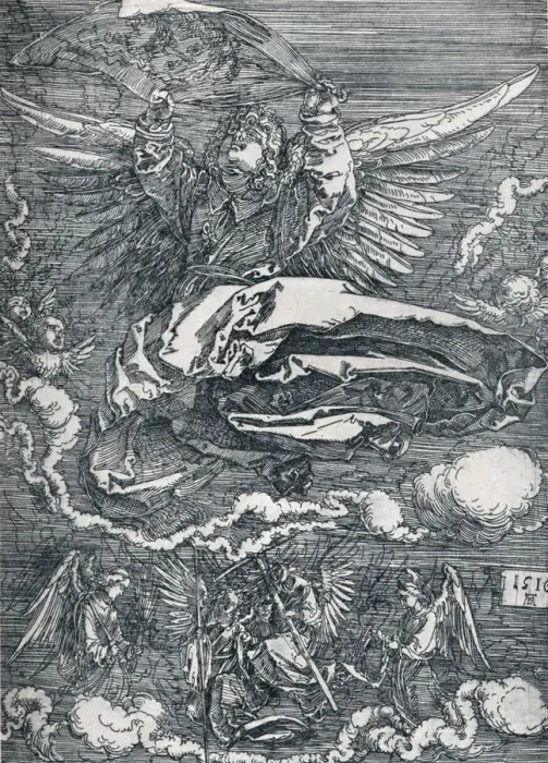 Framed Print : Sudarium Displayed by an Angel, 1516 (1906). Artist: Albrecht Durer Framed Print : Sudarium Displayed by an Angel, 1516 (1906). Artist: Albrecht Durer