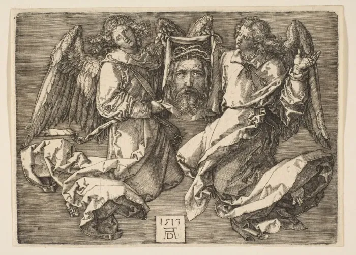 Framed Print : The Sudarium Displayed by Two Angels, 1513. Creator: Albrecht Durer Framed Print : The Sudarium Displayed by Two Angels, 1513. Creator: Albrecht Durer