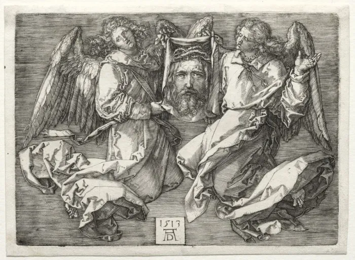 Framed Print : Sudarium Displayed by Two Angels. Creator: Albrecht Dürer (German, 1471-1528) Framed Print : Sudarium Displayed by Two Angels. Creator: Albrecht Dürer (German, 1471-1528)