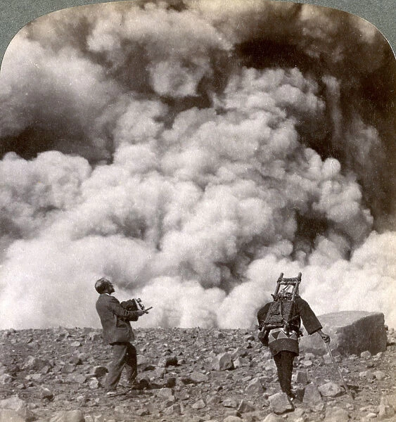 Sudden volcanic explosion in the crater of Mount Asama (Asamayama), Japan, 1904. Artist: Underwood & Underwood