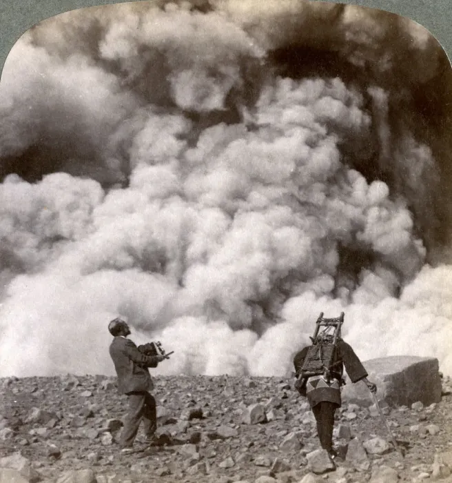 Framed Print : Sudden volcanic explosion in the crater of Mount Asama (Asamayama), Japan, 1904. Artist: Underwood & Underwood Framed Print : Sudden volcanic explosion in the crater of Mount Asama (Asamayama), Japan, 1904. Artist: Underwood & Underwood