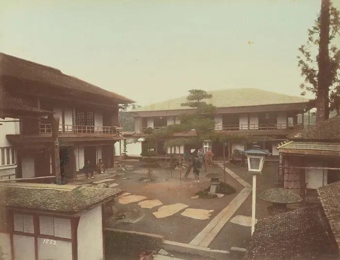 Framed Print : Sudzuki Hotel, Nikko, 1870s-1890s. Creator: Kusakabe Kimbei Framed Print : Sudzuki Hotel, Nikko, 1870s-1890s. Creator: Kusakabe Kimbei